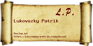 Lukovszky Patrik névjegykártya