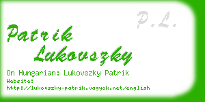 patrik lukovszky business card